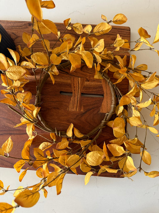 Light Yellow Eucalyptus Candle Ring -6.5”