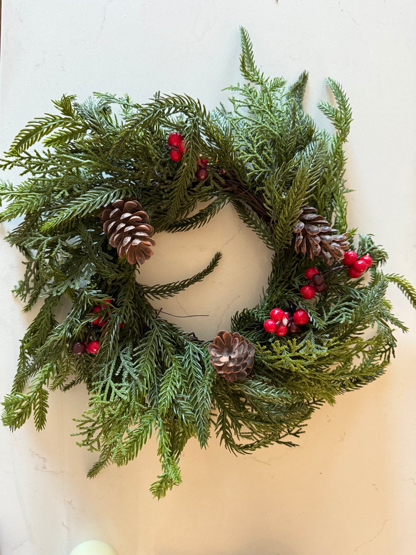 Real Touch Berry Pinecone Candle Ring