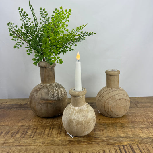 Pine Wood Bud Vases