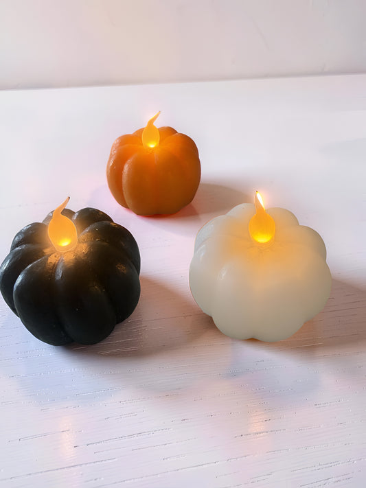 Assorted Pumpkin LED Flicker Candle