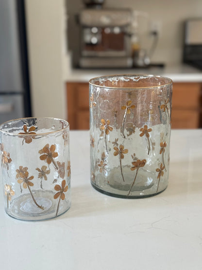 Wildflower Pressed Glass Jars