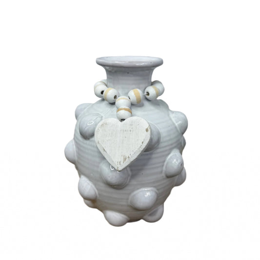 Beaded Heart Vase