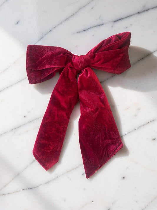 Maroon Velvet Bow