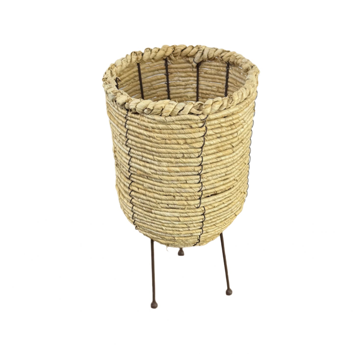 Woven Corn Rope Basket with Legs