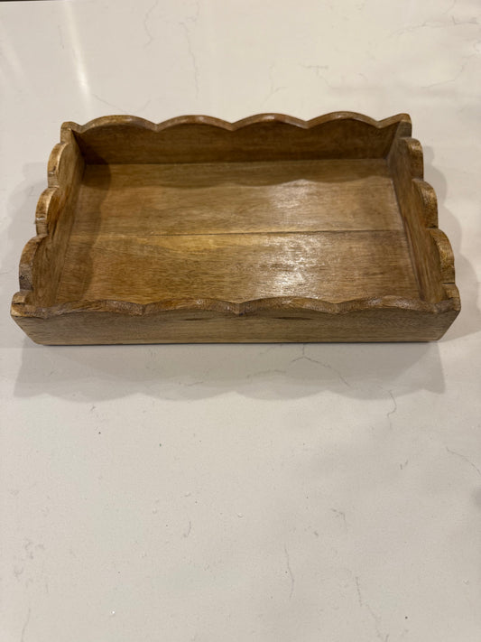 Mango Wood Scalloped Tray