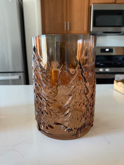 Glass Embossed Brown Hurricanes
