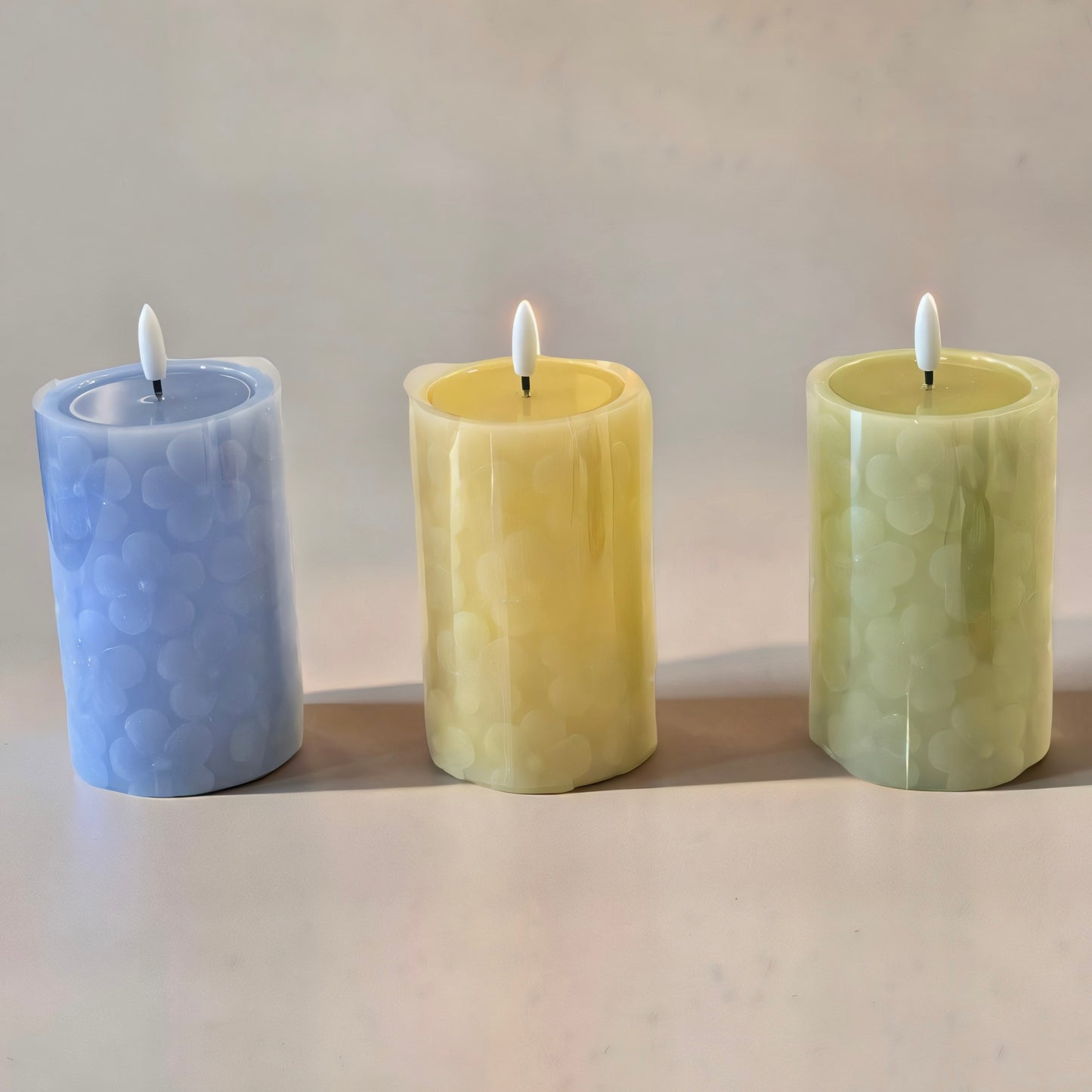 Pastel LED Pillar Candles