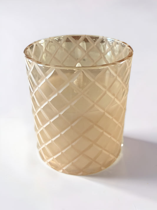 Etched Diamond Champagne Flameless Candle
