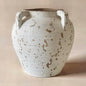 Vintage White Terracotta Vase -8.5”H