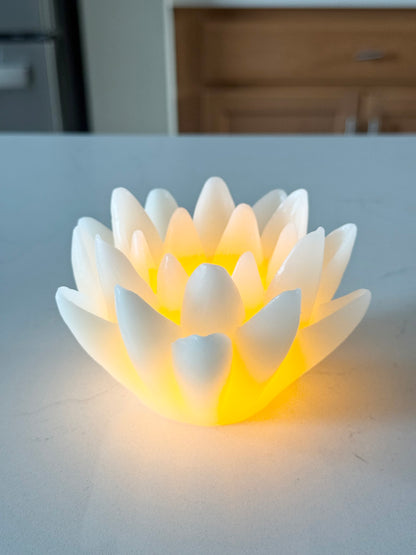 Cream LED Flower Candle