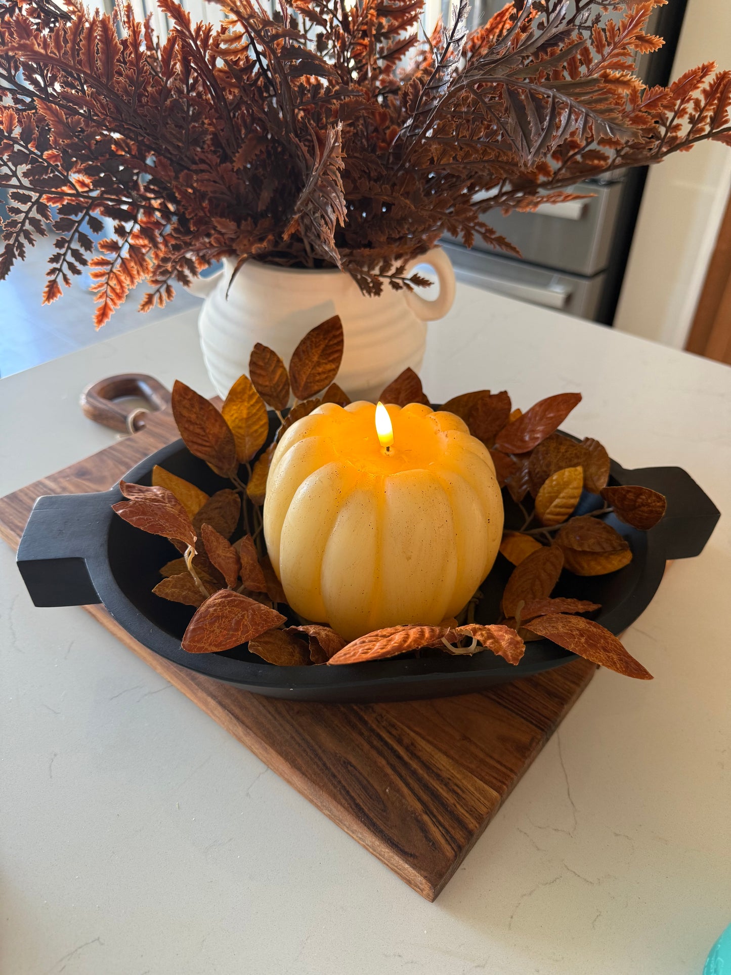 Wood Handle Bowl- 16.5”