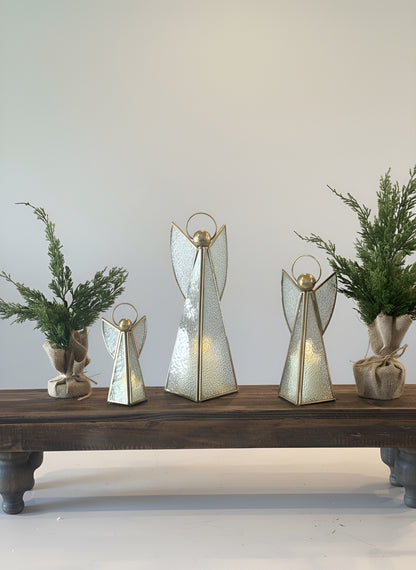 Vintage Glass and Brass Angels Set of 3