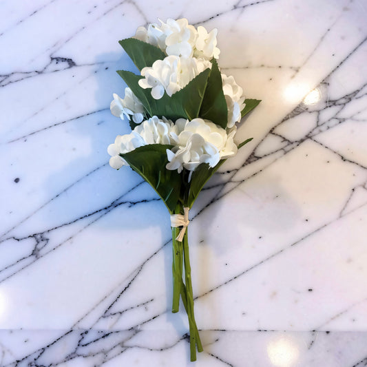 White Real Touch Hydrangea Bundle - 13''L