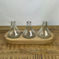 Bud Vases on Wood Tray
