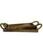 Wood Trays with Beaded Handles - Set of 2