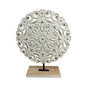 White Carved Round Art Stand