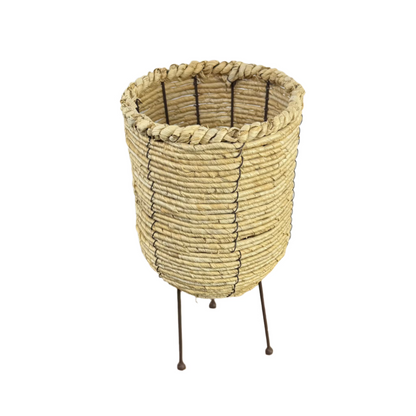Woven Corn Rope Basket with Legs