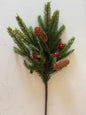 Real Touch Red Berry Spruce Spray- 23”L