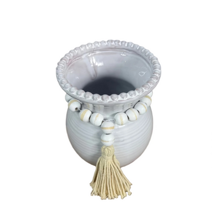 Beaded Tassel Vase