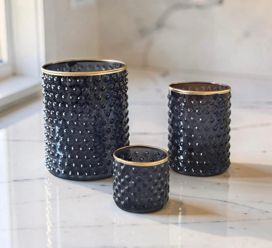 Blue Dot Embossed Containers