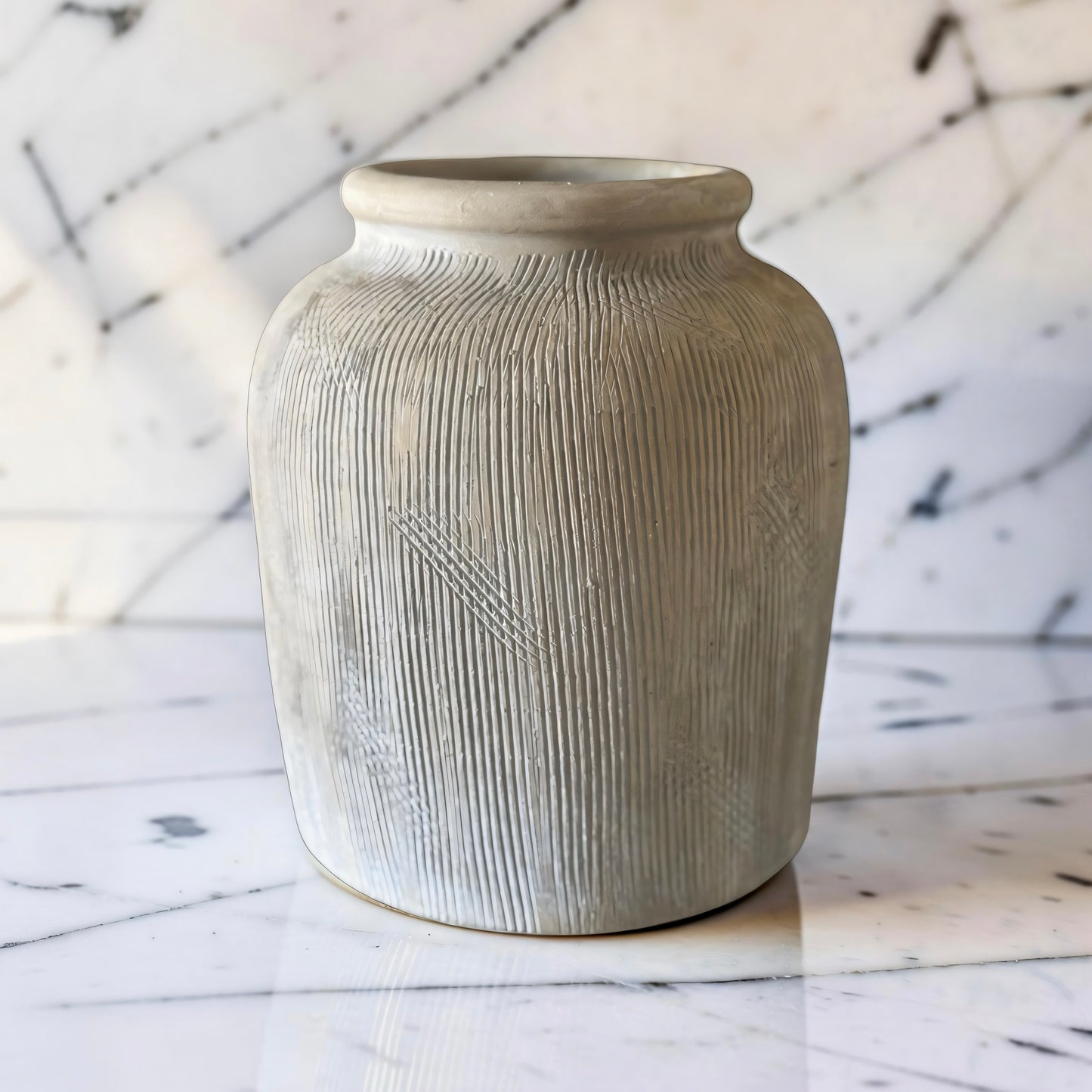 Grey Deco Line Vase