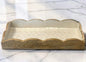 White Scallop Pattern Wood Tray