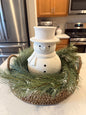 White Terracotta Snowman -12.6”H
