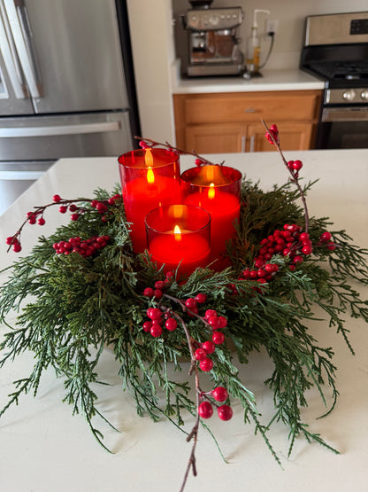 Red Glass Flameless Candles