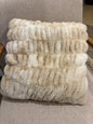 Cream and Tan Ribbed Fur Pillow - 40% OFF