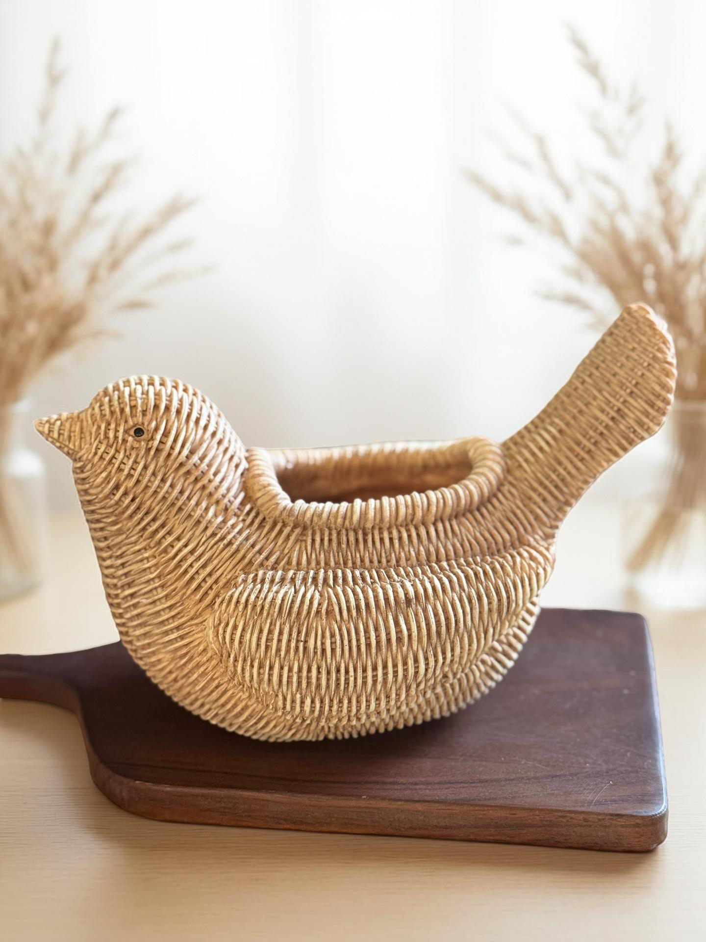 Polyresin Weave Bird Pot