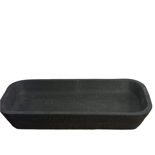 Black Wood Dough Bowl - 19''