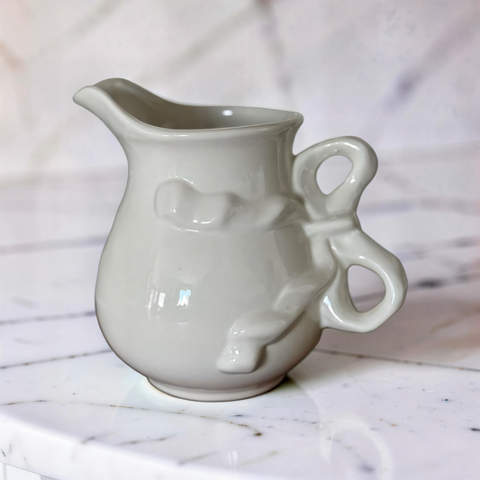 Stoneware Bow Handle Pitcher