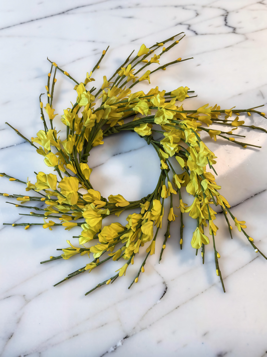 Yellow Forsythia Candle Ring