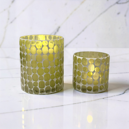 Lime Mosaic Glass Jar
