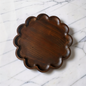Dark Wood Scalloped Tray