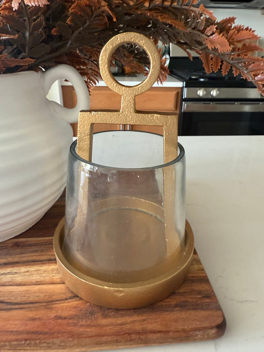Mini Gold Glass Lantern -