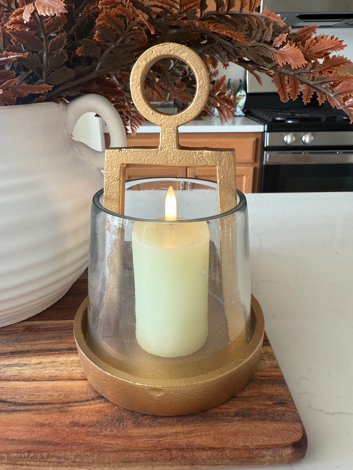 Mini Gold Glass Lantern -