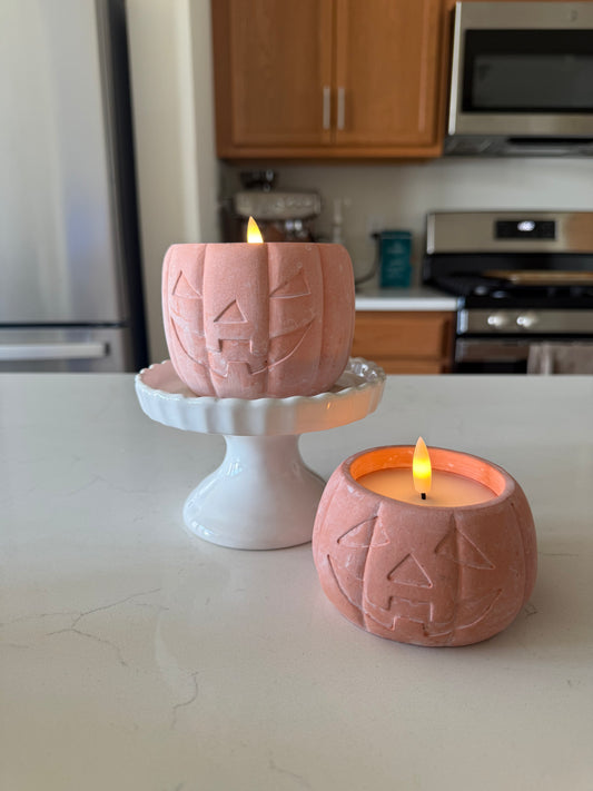 Orange Jack O Lantern Candle