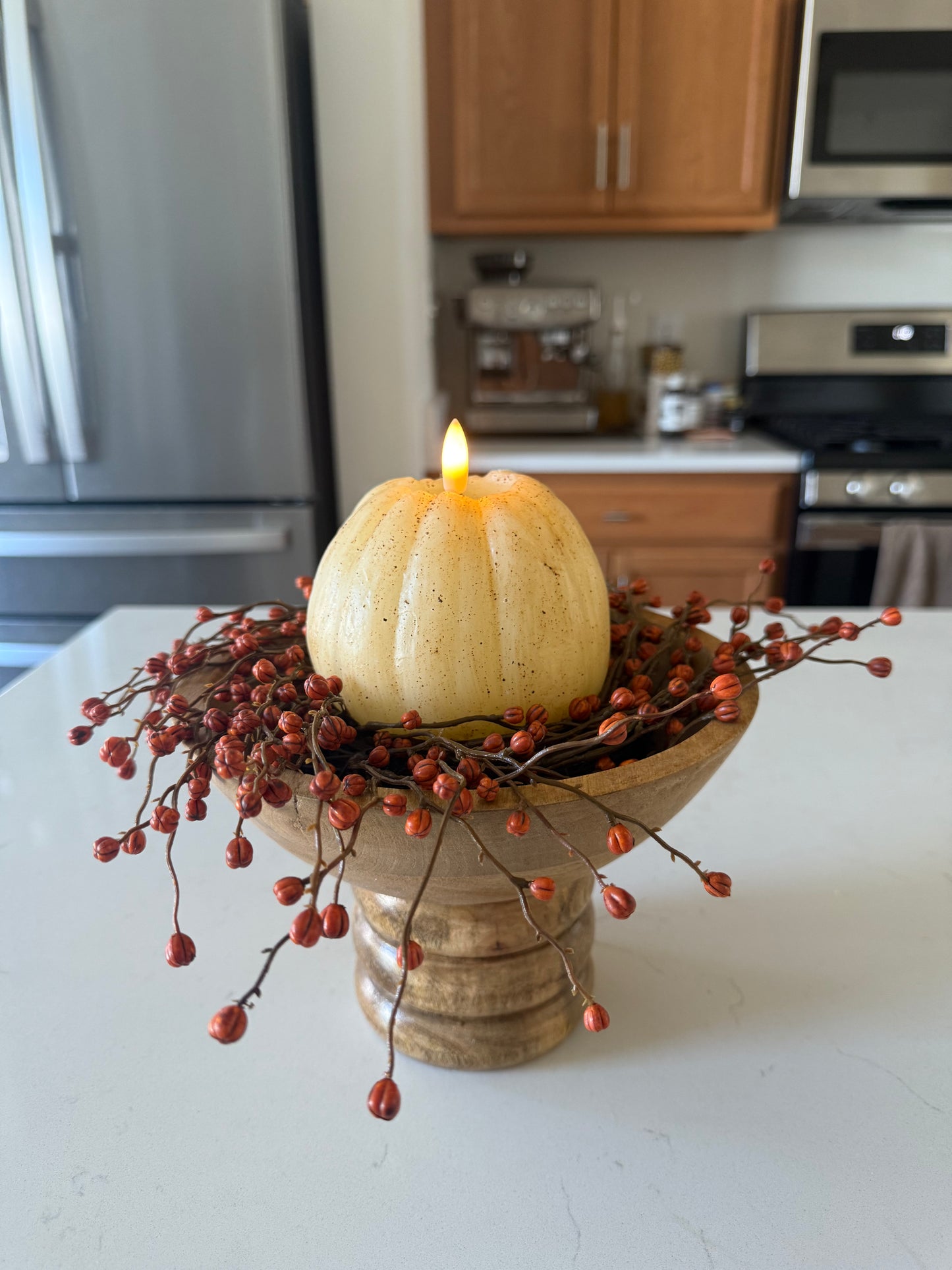 Mango Wood Footed Bowl