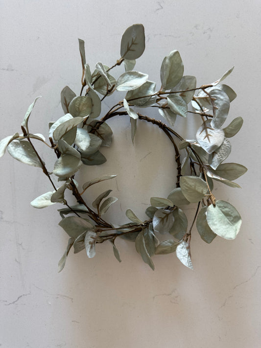 Light Green Eucalyptus Candle Ring - 4.5”