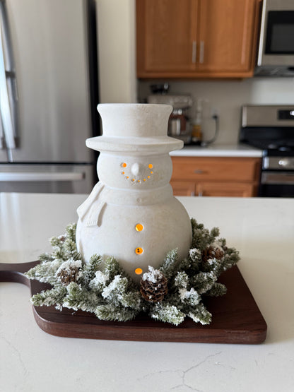 White Small Terracotta Snowman