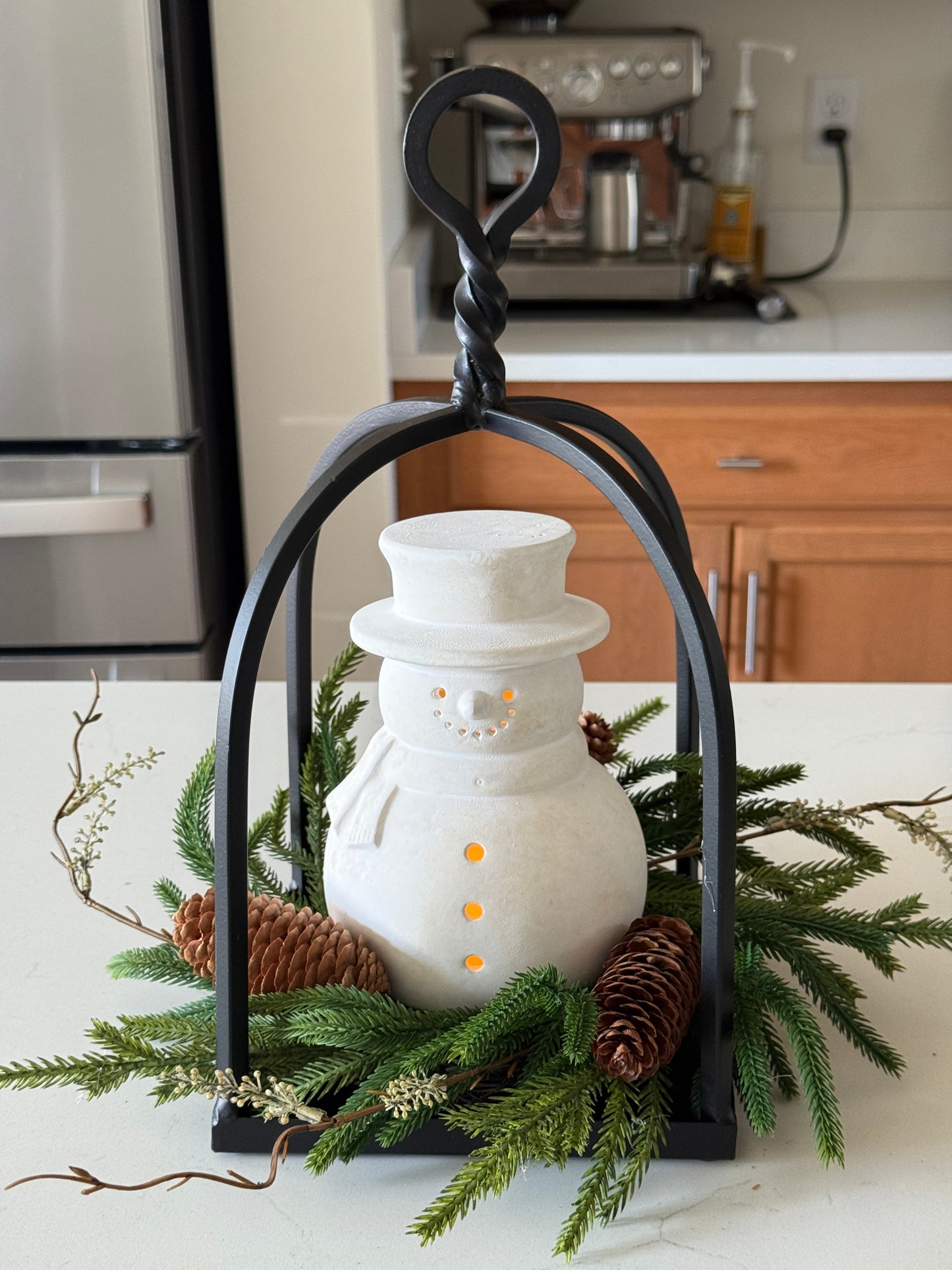 White Small Terracotta Snowman