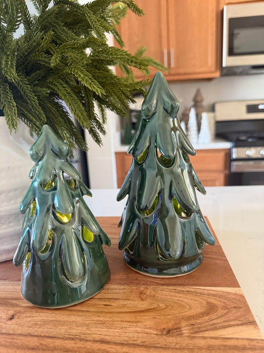 Dark Green Stoneware Trees