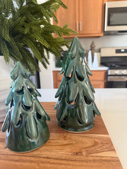 Dark Green Stoneware Trees