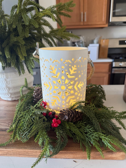 Ceramic Snowflake LED Lantern