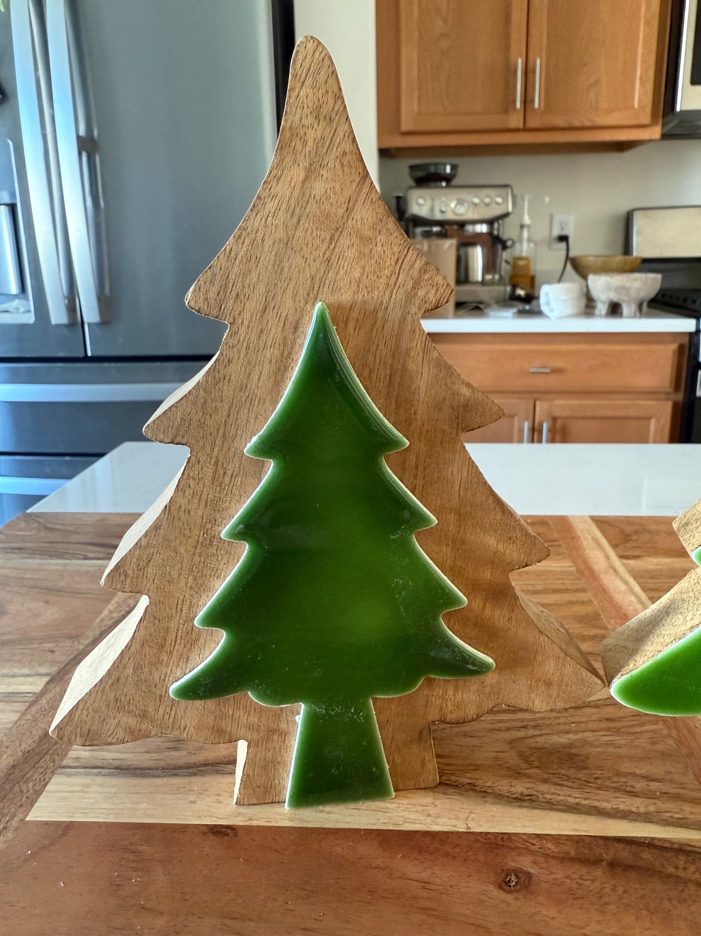 Wood and Green Trees - 8”H