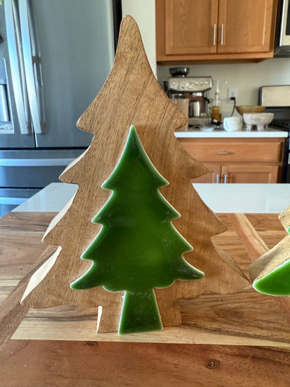 Wood and Green Trees - 8”H