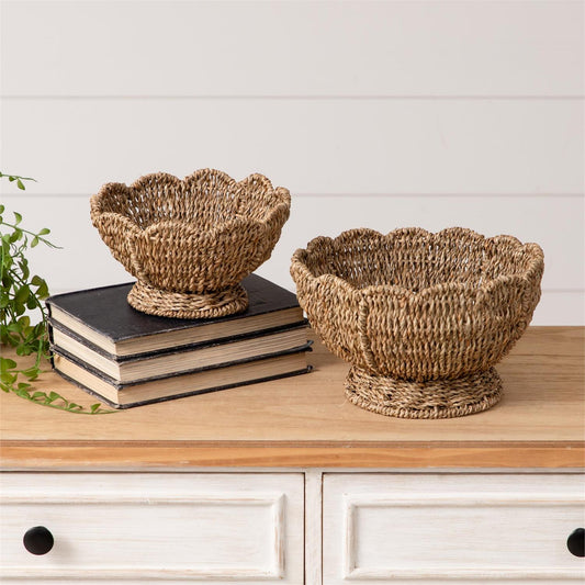 Scalloped Edge Seagrass Bowls