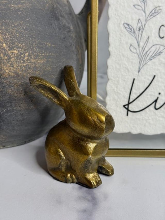 Gold Sitting Rabbit - 3.25''